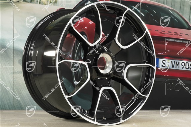 20"+21" Turbo S Exclusive Design Felgensatz, 9,5J x 20 ET44 + 12J x 21 ET70, Schwarz Hochglanz