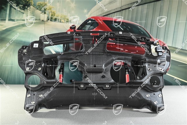 Mounting bracket center with DRS Actuators / hydraulic cylinders in red, GT3 RS