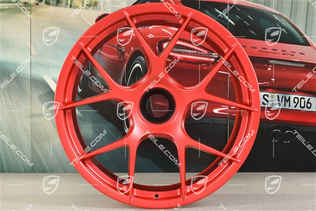 GT3RS Magnesium - lekkie kute koła magnezowe, felgi 10J x 20 ET45 + 13J x 21 ET31, czerwone Pyro Red