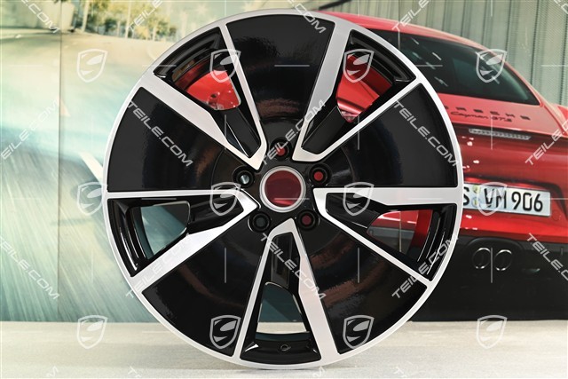 21" Macan Turbo wheel rim, 10,5J x 21 ET47, black high gloss