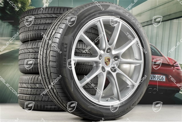 20" Cayenne Coupé Design Sommerräder Satz, Felgen 9J x 20 ET50 + 10,5J x 20 ET55 + Pirelli P Zero Sommerreifen 275/45 R20 + 305/40 R20, mit RDK-Sensoren