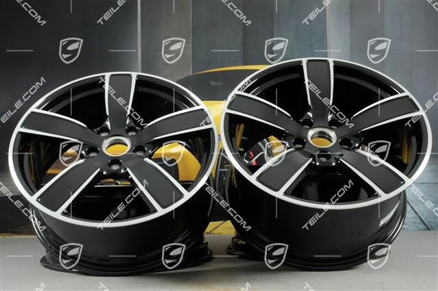 20-inch wheel rim set Carrera Sport, 8,5J x 20 ET57 + 10,5J x 20 ET51, black high gloss