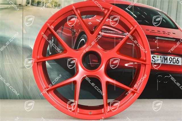 GT3RS Magnesium - lekkie kute koła magnezowe, felgi 10J x 20 ET45 + 13J x 21 ET31, czerwone Pyro Red