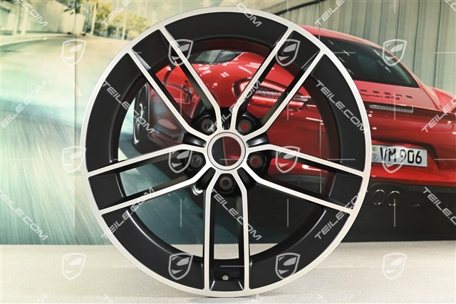 20"+21" Komplet felg Carrera Exclusive Design, felgi 8,5J x 20 ET50 + 11,5J x 21 ET79, czarny satynowy półmat