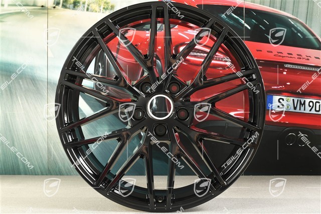 21-inch wheel rim set Cayenne RS Spyder Design, 11J x 21 ET49 + 9,5J x 21 ET46, black high gloss