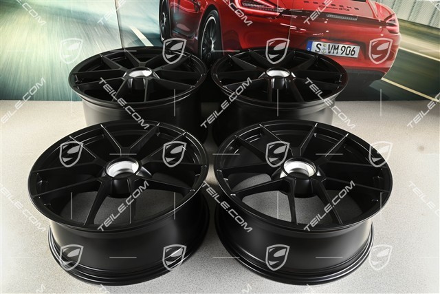 20+21" Carrera GTS, Felgen 8,5J x 20 ET50 + 11J x 21 ET82, schwarz seidenmatt
