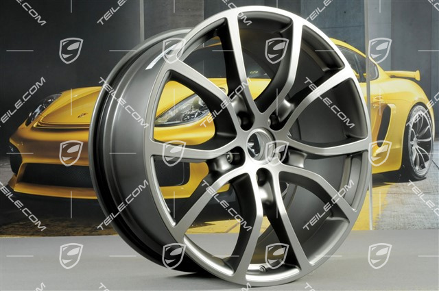 21" Felgensatz Cayenne Exclusive Design, 11J x 21 ET49 + 9,5J x 21 ET46, für den Cayenne Coupé, Platinum Seidenmatt