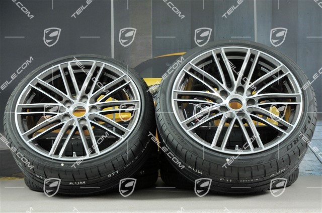 20" Turbo IV Sommerräder Satz, Felgen 8,5J x 20 ET57 + 10,5J x 20 ET47 + NEUE Pirelli Sommerreifen 235/35 ZR20 + 265/35 ZR20, mit RDK-Sensoren