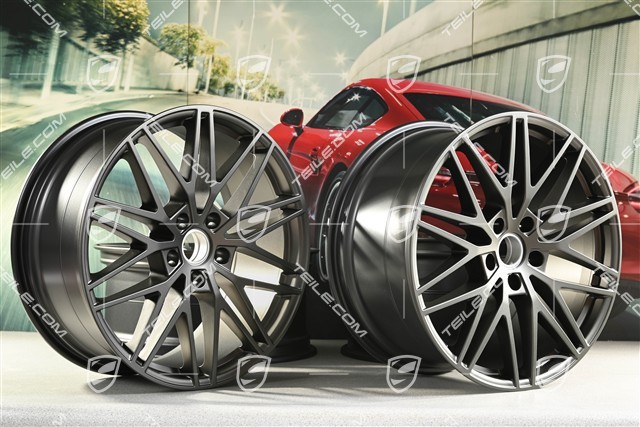 21" Komplet felg Cayenne RS Spyder Design, 11J x 21 ET58 + 9,5J x 21 ET46, Turbonite
