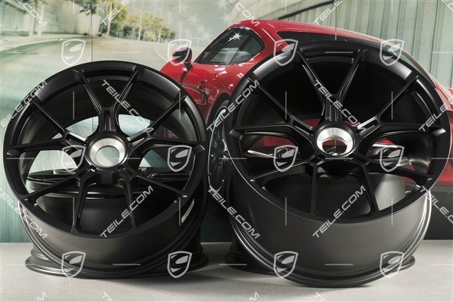 20+21 -inch GT3 wheel rim set, 9,5J x 20 ET46 + 12J x 21 ET45, black satin mat