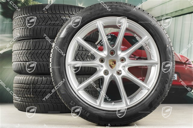 20" koła zimowe Cayenne COUPE Design, komplet, felgi 9J x 20 ET50 + 10,5J x 20 ET55 + NOWE opony zimowe Pirelli 275/45 R20 + 305/40 R20, z czujnikami ciśnienia, DOT/rok prod. 2019+2020