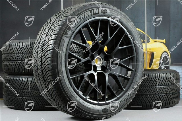 20" Koła zimowe komplet, RS SPYDER, felgi 9J x 20 ET26 + 10J x 20 ET19 + NOWE opony zimowe Michelin Latitude Alpin 2 265/45 R20 + 295/40 R20, czarny półmat, z czujnikami ciśnienia