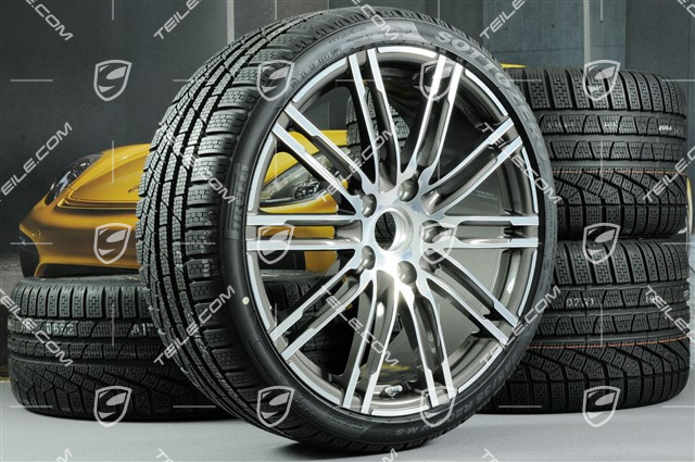 20" Winterräder Satz "Turbo", Felgen 8,5J x 20 ET51 + 11J x 20 ET52 + Pirelli Winterreifen 245/35 R20 + 295/30 R20, ohne RDK-Sensoren