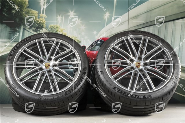 21-inch Turbo IV summer wheel set, rims 9,5J x 21 ET71 + 11,5J x 21 ET69 + Michelin summer tires 275/35 ZR21 + 325/30 ZR21, with TPM, only for Turbo S E-Hybrid