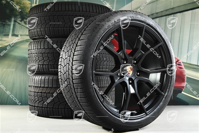 21" RS Spyder Design winter wheel set, rims 9,5J x 21 ET60 + 11,5J x 21 ET66 + Continental Winter Contact TS860 S winter  tyres 265/35 R21 + 305/30 R21, black satin matt