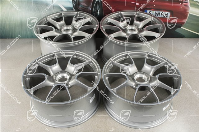 20"+21" komplet felg Turbo S Exclusive Design, 9,5J x 20 ET44 + 12J x 21 ET70, platynowy srebrny