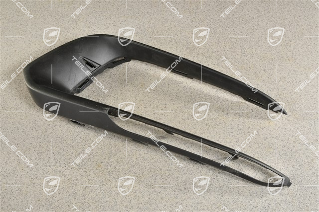 Cover trim for front bumper retaining frame, Matt black, R