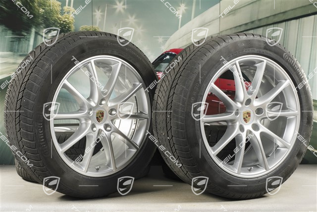 20" Cayenne COUPE Design Winterräder Satz, Felgen 9J x 20 ET50 + 10,5J x 20 ET55 + Continental Winterreifen 275/45 R20 + 305/40 R20, mit RDK-Sensoren