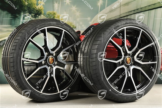 21" koła letnie RS Spyder Design, komplet, felgi 9,5J x 21 ET60 + 11,5J x 21 ET66 + NOWE opony letnie Goodyear 265/35 R21 + 305/30 R21
