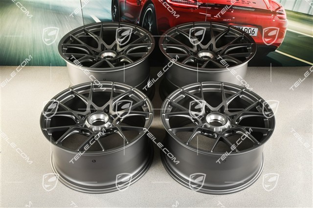 20"+21" GT3RS komplet felg, felgi 10J x 20 ET45 + 13J x 21 ET31, ciemny srebrny / darksilver