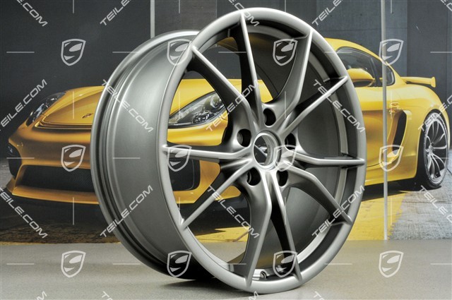 20-inch Carrera S IV wheel rim set, 8,5 J x 20 ET49 + 11,5 J x 20 ET76, Platinum satin-matt