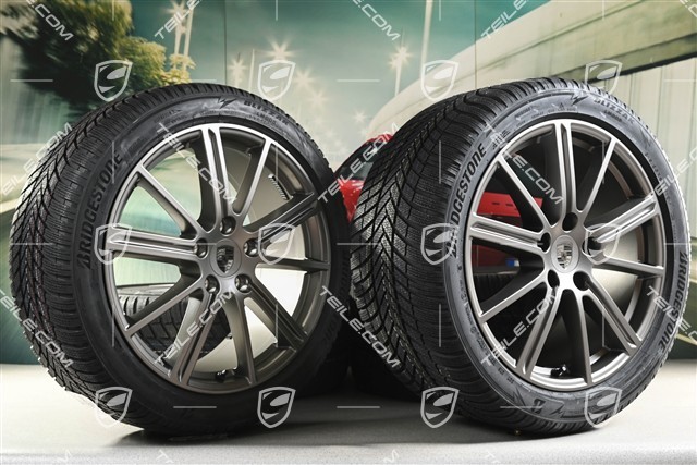 20-inch Panamera Turbo Winter wheel set, wheel rims 9,5J x 20 ET71 + 10,5J x 20 ET71 + Bridgestone winter tyres 275/40 R20 + 315/35 R20, Turbonite