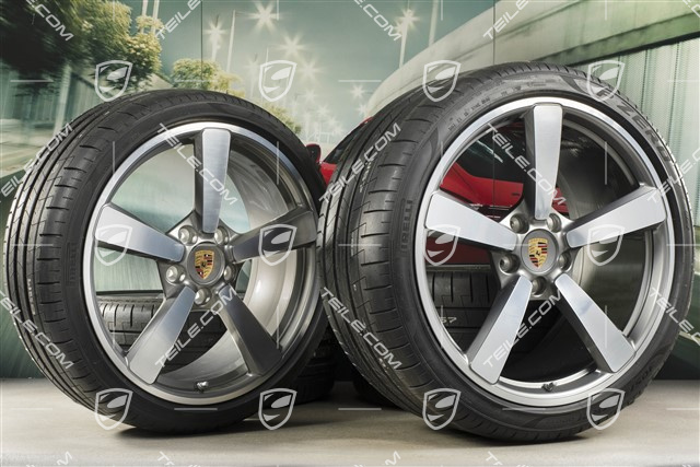 20+21-inch summer wheel set Carrera Exclusive Design, rims 8,5J x 20 ET53 + 11,5J x 21 ET67 + NEW Pirelli summer tyres 245/35 R20 + 305/30 R21, with TPM