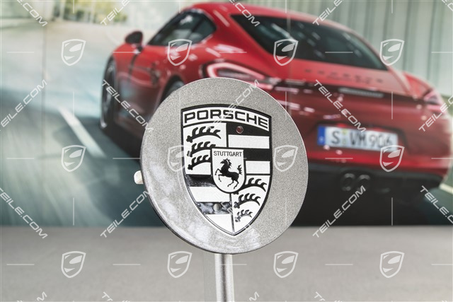 Hub cap, concave, crest Black / Silver, Titanium dark