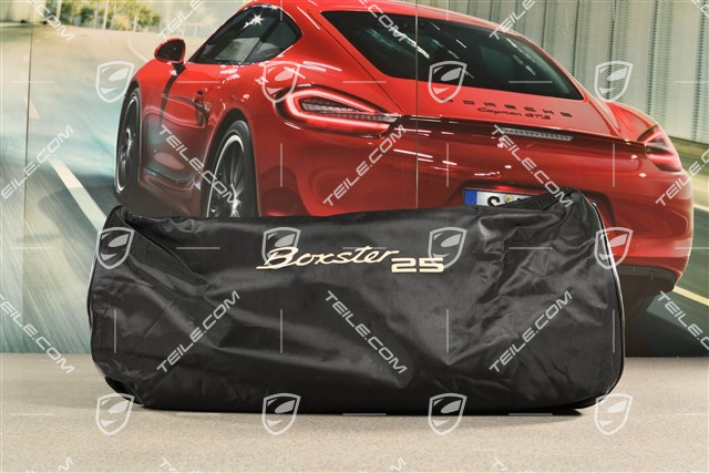 Dopasowany czarny pokrowiec na samochód Boxster 25 Years Design
