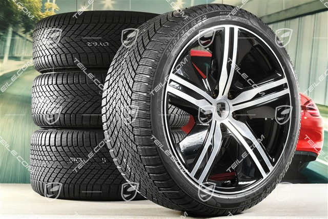 22" koła zimowe Macan Exclusive Design, felgi 9J x 22 ET29 + 11J x 22 ET47 + opony zimowe Pirelli Scorpion Winter 2 elect 255/40 R22 + 295/35 R22, czarne