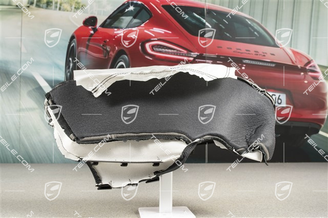 Backrest cover, Side part, Seat ventilation for A/C, Massage seat, Embossed Leather, Black, R