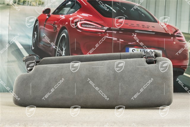 Sonnenblende, mit Spiegel, Schwarz, Alcantara, R