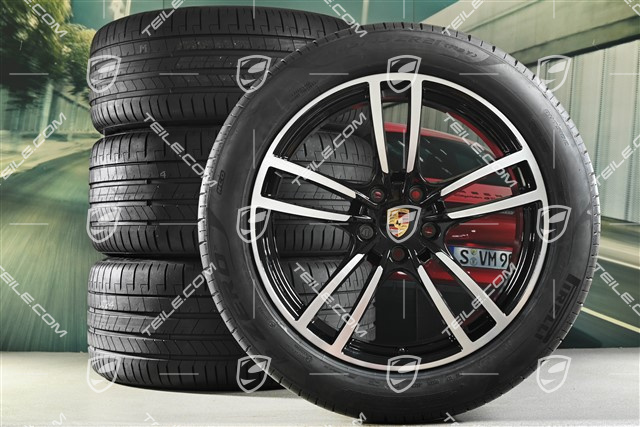 21-inch Cayenne Turbo summer wheel set, rims 9,5J x 21 ET46 + 11,0J x 21 ET49 + Pirelli P Zero summer tyres 285/40 R21 + 315/35 R21