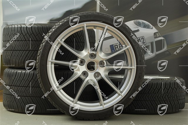 20" Komplet kół zimowych Carrera S (III) , felgi 8,5J x 20 ET51 + 11J x 20 ET52 + opony zimowe Michelin 245/35 ZR20 + 295/30 ZR20 (DOT/rok prod. 2014), bez czujników ciśnienia