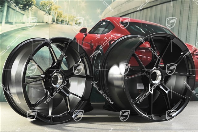 20"+21" GT3 / GT3RS wheel rim set, central lock wheels 9J x 20 ET43 + 11.5J x 21 ET46, suitable for winter use, black silk matt