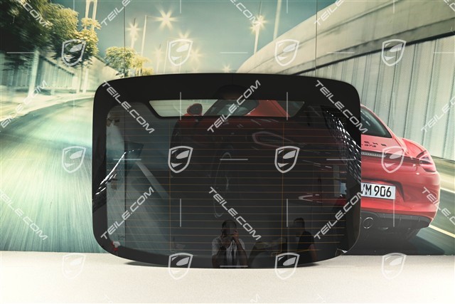 Rear window, dark tinted, w/o rear wiper