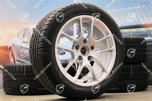 18-inch winter wheels set "Cayman", rims 8J x 18 ET57 + 9J x 18 ET47 + winter tyres Pirelli SottoZero2 N0 235/45 R18 + 265/45 R18, without TPM sensors