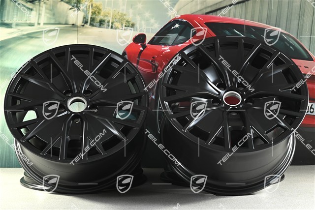 20-inch Turbo S Aero Design wheel rim set, 9J x 20 ET54 + 11J x 20 ET60, in black satin-mat