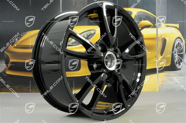 18" felga Carrera IV (Facelift), 8J x 18 ET57, czarny wysoki połysk