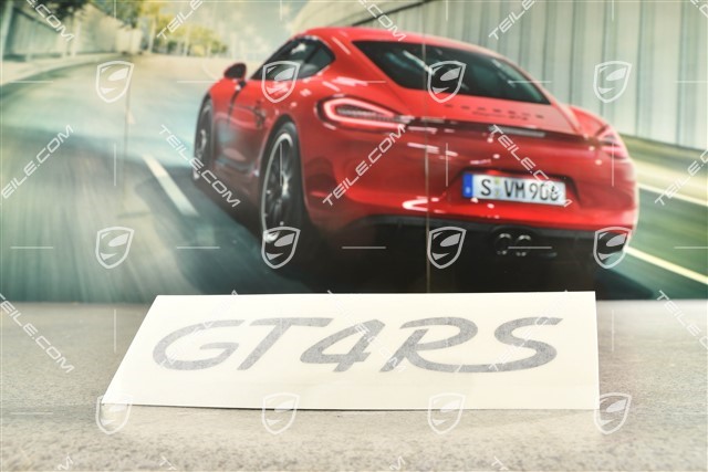 Schriftzug "GT4 RS", Heckdeckel, Schwarzmatt
