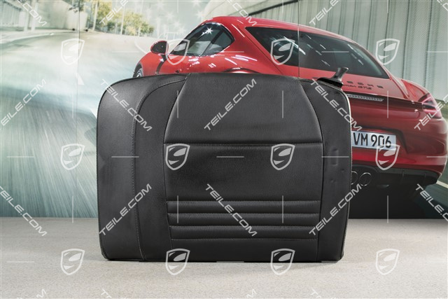 Back seat backrest, rear, leatherette, black, coupe, L