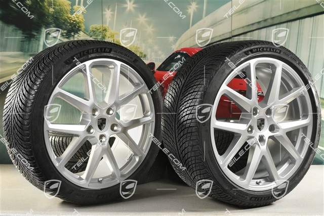 21-inch Panamera SportDesign Winter wheel set, wheel rims 9,5J x 21 ET71 + 10,5J x 21 ET71 + NEW Michelin Pilot Alpin 5 winter tyres 275/35 R21 + 315/30 R21, silver metallic