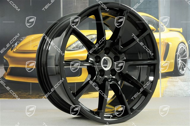 20" Komplet felg Macan SportDesign, 9J x 20 H2 ET 26 + 10J x 20 ET19, czarny wysoki połysk
