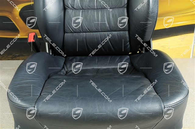 Seat, el adjustable, leather, Metropole blue, Draped, Porsche crest, L