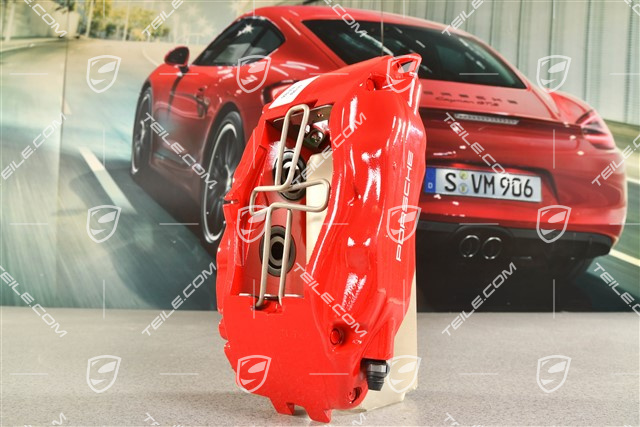 Zacisk hamulcowy, bez klocków, Turbo / Carrera4S / Carrera2S, czerwony, R