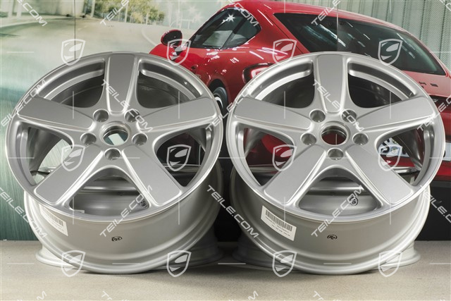 19-inch wheel rim set Cayenne Sport Classic II, 8,5J x 19 ET59, GT Silver Metallic