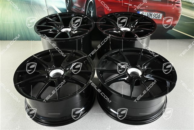 19-inch GT3 II RS 4.0 / GT2 RS wheel set, black, front 9J x 19 ET47+ rear 12J x 19 ET48