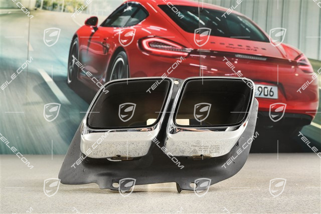 Turbo, Exhaust system tail pipe, 4-pipe look, chrome, L