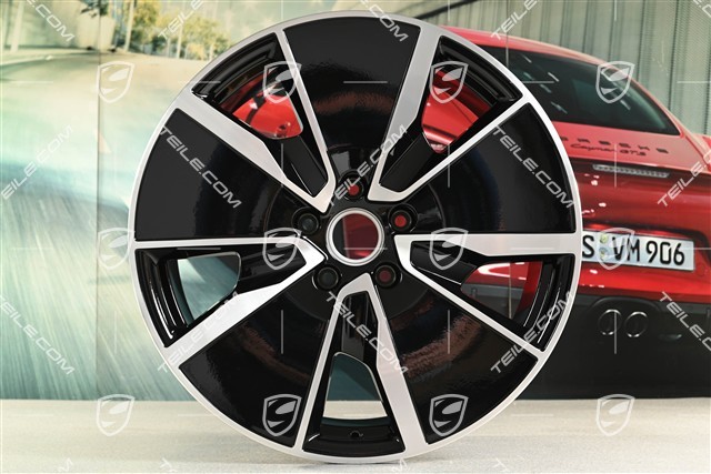 21" Komplet felg Macan Turbo, 8,5J x 21 ET27 + 10,5J x 21 ET47, czarny wysoki połysk