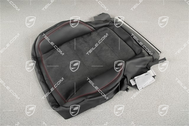 Sitzbezug / Bezug, Sitzkissen, Leder / Alcantara, Schwarz / Karminrot, GTS, L